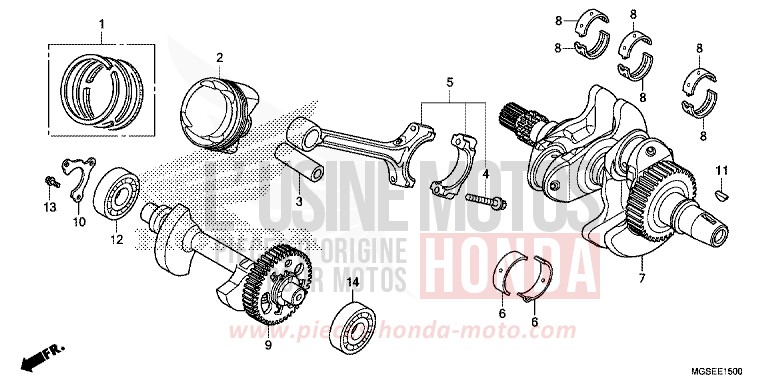 VILEBREQUIN/PISTON de NC700S DCT GRAPHITE BLACK (NHB01) 2012